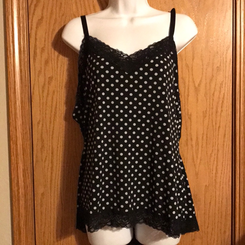 Susan Graver women plus size 1X polkadot camisole